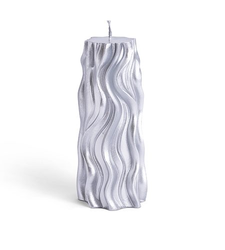 נר הבדלה דגם מהודר פסים צבע כסף