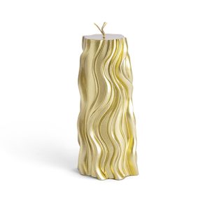 נר הבדלה דגם מהודר פסים צבע זהב