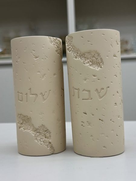 זוג פמוטים בטון דגם עגול גבוה צבע בז'